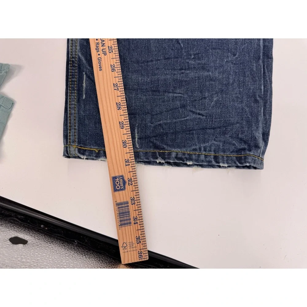 Vintage  Foundry Supply Co Mens‎ Jeans 44x30 Blue Whiskering Fade Straight Leg
